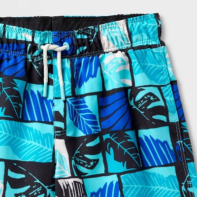 Cat & Jack Boys' Palm Leaves Checker Swim Trunks - Cat & Jack™ M — фото 4
