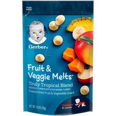 Gerber Crawler Fruit & Veggie Melts Truly tropical Blend Baby Snacks - 1oz