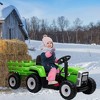 12V Kids Ride On Tractor with Trailer & Remote Control,Speed Up to 5 mph, Toddler Electric Vehicle Car with Led Headlights - 2 of 4