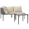 vidaXL Garden Lounge Set Gray PE rattan, steel, polyester Medium Modular - 3 of 4