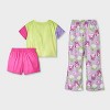 Girls' Squishmallows 3pc Pajama Set - Pink - image 2 of 4