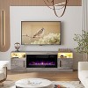 Modern TV Stand for TVs Up to 75'', 70" Wooden Entertainment Center with Storage, Compatible with 36" Electric Fireplace (Fireplace Not Included) - 2 of 4