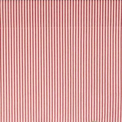 Red Ticking Stripe Cotton Scalloped Window Valance