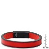 Steeltime Men's genuine red leather and black ip stainless steel magnetic clasp bracelet - 3 of 4