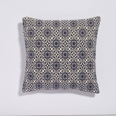 18"x18" Global Cotton Weave Throw Pillow Blue - Sure Fit