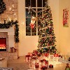 Vivatrees 7.5 Ft Prelit Pencil Christmas Tree with Warm White Lights, Metal Stand, Hinged Branches, Realistic Xmas Tree for Holiday Decor, Green - 2 of 4
