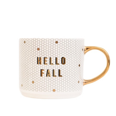 Sweet Water Decor Hello Fall  Gold Tile Coffee Mug -17oz - image 1 of 4