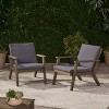 Gulches Set of 2 Outdoor Acacia Wood Club Chairs with Cushions - 4 of 4