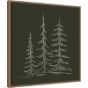 Amanti Art Minimalist Evergreen Trees Sketch Green by The Creative Bunch Studio Canvas Art Framed - 2 of 4