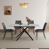 KWPZQEB Rectangle Extendable Dining Table from 47 to 59", Kitchen Table with Sintered Stone Top & Steel X-Base, Modern Luxury Dining Room Table Set - 2 of 4