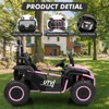 24V UTV for Kids, 2 Seater Ride-On Toy Electric Car, 24V Electric Off-Road UTV w/Remote Control, Safety Belt, Music & Light for Aged 3-8 Years - 3 of 4