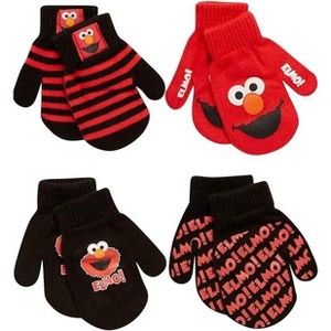Sesame Street Elmo 4 pair Winter Mittens Set, Toddlers Boys Ages 2-4 - 1 of 4