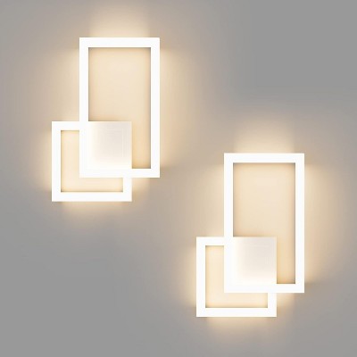 Runesay Modern LED Wall Sconce Lighting Fixture 2-Pack Aluminum Up and Down 20W LED Modern Wall Sconce (Warm White Light, 3000K)