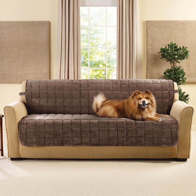 Antimicrobial Quilted Armless Sofa Furniture Protector - Sure Fit, 3 of 5