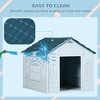 Resenkos Plastic Dog House, Water Resistant Puppy Shelter Indoor Outdoor with Door, Easy to Assemble, for Medium and Small Dogs, Blue - 2 of 4