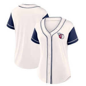 MLB Cleveland Guardians Women's Short Sleeve White Fashion Jersey - 1 of 3