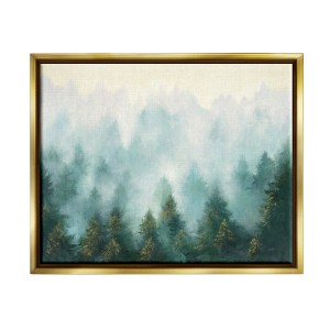 Stupell Industries Abstract Pine Forest Landscape with Mist Green Painting - 1 of 4