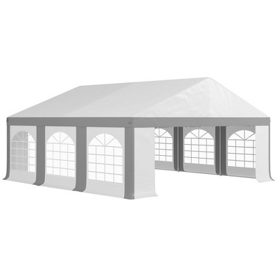 Outsunny 20' x 40' Large Outdoor Carport Canopy Party Tent with Removable Protective Sidewalls & Versatile Uses