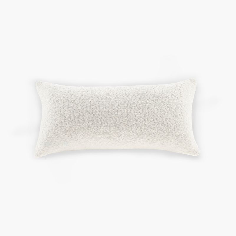 LIVN CO. Boucle White Oblong Decorative Pillow 12x24", 1 of 7