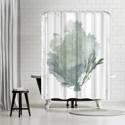 Americanflat Teal Delicate Coral I by Pi Creative Art 71" x 74" Shower Curtain