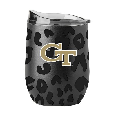 NCAA Georgia Tech Yellow Jackets 16oz Black Leopard Stainless Steel Wine Tumbler