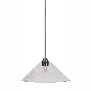 Toltec Lighting Paramount 1 - Light Pendant in  Brushed Nickel with 16" Clear Bubble Shade - 1 of 1
