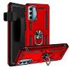 SAHARA - Raider Series Heavy Duty Kickstand Case with Belt Clip for Motorola Moto G 5G 2023 - Red - 2 of 4