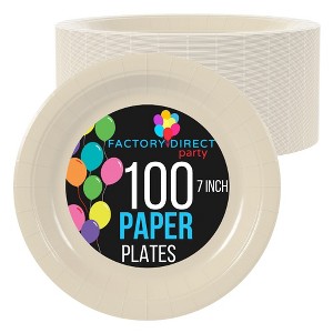 Exquisite 100 Count Disposable Plates Paper Plates - 1 of 4