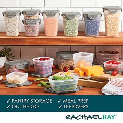 Gray BPA-Free Plastic Meal Prep Food Storage Container Set, 30-Piece