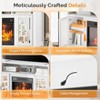 VINGLI Fireplace TV Stand for TVs up to 60'', Mirrored Media Entertainment Center Console Table with 18'' Electric Fireplace, White - 3 of 4