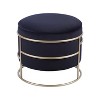 APRILSOUL Elegant Round Storage Ottoman with Gold Frame - 4 of 4