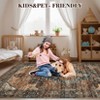 Washable Vintage Rug Non Slip Low Pile Rug Soft Throw Floor Cover Floral Foldable Indoor Carpet for Living Room Bedroom Playroom Nursery - 4 of 4