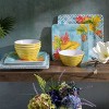 Laurie Gates Tropicalla 12 Piece Square Melamine Dinnerware Set in Blue - 3 of 4