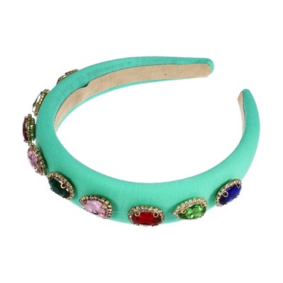 Unique Bargains Women's Bling Sponges Wide Edge Rhinestone Headband 5.12"x1.18" 1Pc