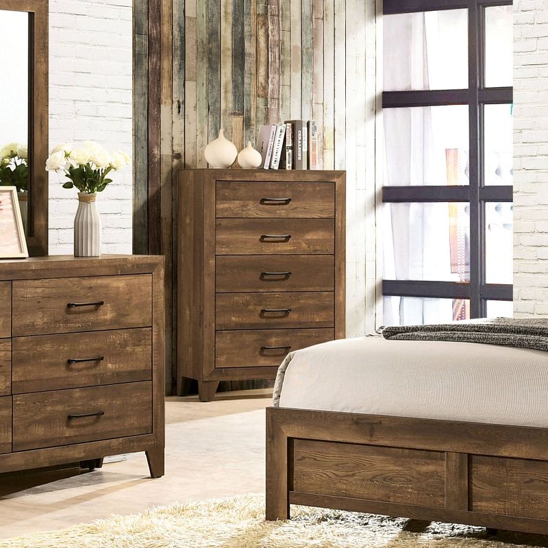 Quail 5 Drawer Chest Rustic Light Walnut - HOMES: Inside + Out, 3 of 6