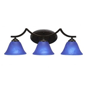 Toltec Lighting Zilo 3 - Light Vanity in  Dark Granite with 7" Blue Italian Shade - 1 of 1