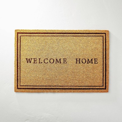 Welcome Home Coir Doormat Tan/Black - Hearth & Hand™ with Magnolia