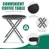 Costway 3PCS Outdoor Bistro Set Folding Table and Chairs Garden Deck Black - 4 of 4