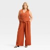 Women's High-Rise Relaxed Fit Wide Leg Pleated Linen Trousers - Future Collective - 3 of 3