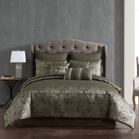 Riverbrook Home 9pc Queen Dobbins Comforter Bedding Set Gold - Riverbrook Home: Includes Euro Shams, Machine Washable, Jacquard Pattern