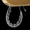 Silver-Tone Multi-Layer Curb Chain Bracelet with Cubic Zirconia, Edgy Jewelry for Women, Daily & Styling Occasions - 4 of 4