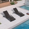 PURPLE LEAF Outdoor Chaise Lounge Chair Set of 2 Patio Pool Lounger Chairs with Wooden Armrest Sunbathing Tanning Recliner for Outside Backyard - 2 of 4