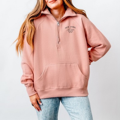Simply Sage Market Embroidered New York City Quarter Zip Fleece