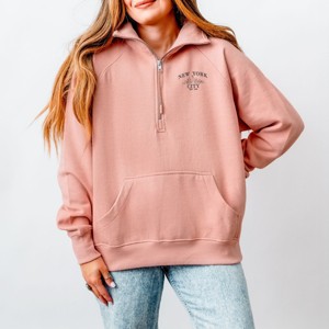 Simply Sage Market Embroidered New York City Quarter Zip Fleece - 1 of 4