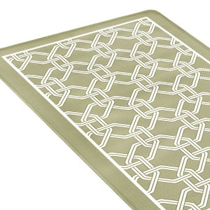 Kate Aurora Versailles Modern Geometric Chain Link Memory Foam Anti Fatigue & Skid Resistant Kitchen Mat - 18" x 30" - 1 of 3