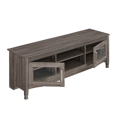 Driftwood Gray Premium MDF TV Stand with Cabinet for Up to 65" TVs