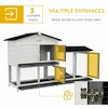 62" Rabbit Hutchen Bunny Hutch, Guinea Pig Cage, Small Animal Enclosure with Run Area, Removable Tray, Asphalt Roof, Lockable Doors and Ramp - 4 of 4