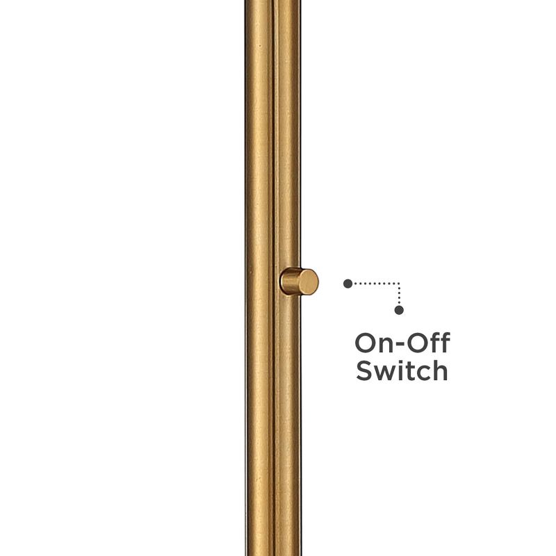 Possini Euro Design Cecil Modern Industrial Torchiere Floor Lamp 71" Tall Warm Gold Metal Opal Glass Shade for Living Room Bedroom Office House Home, 4 of 12