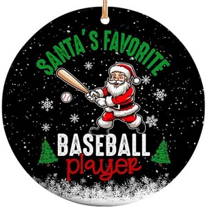 Lomsoe Christmas Ornament Santa's Favorite Baseball Player Ceramic Ornament Tree Decor Gift Christmas Tree Ornament Christmas Decor Christmas Gift - 1 of 1