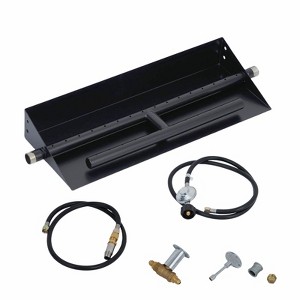 Orieon 18-Inch Square Gas Fire Pit Burner Pan, 80,000 BTU Outdoor Drop-In Kit for Natural Gas & Propane, Black Steel. - 1 of 4